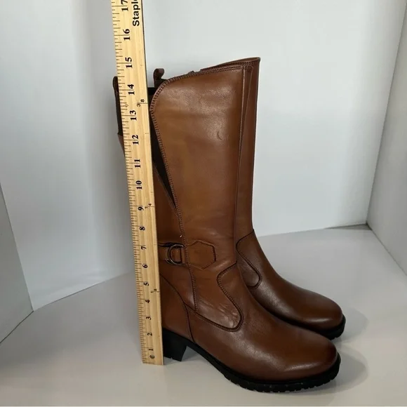 Mago Paula tall Women's Brown Leather Riding Boots - Picture 4 of 11